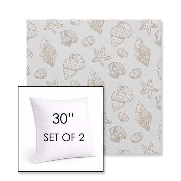 Picture of Nantucket Suntan | Set of 2 | Sunbrella 30" Square Outdoor Throw Pillows with Premium Inserts