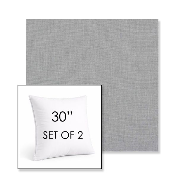 Picture of Natte Grey Chine | Set of 2 | Sunbrella 30" Square Outdoor Throw Pillows with Premium Inserts