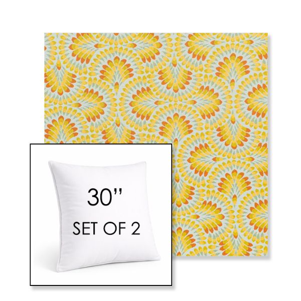 Picture of Plume Tropics | Set of 2 | Sunbrella 30" Square Outdoor Throw Pillows with Premium Inserts