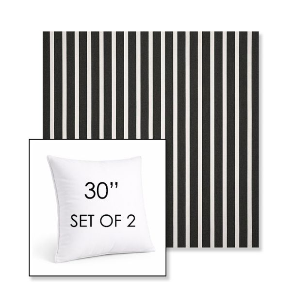 Picture of Shore Classic | Set of 2 | Sunbrella 30" Square Outdoor Throw Pillows with Premium Inserts