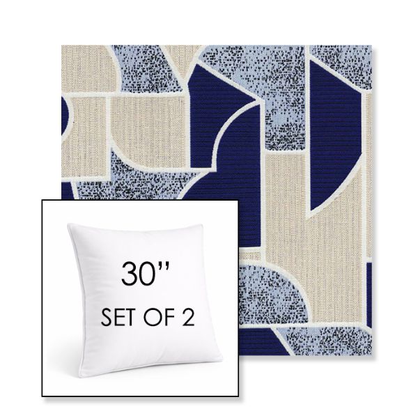 Picture of Territory Lazuli | Set of 2 | Sunbrella 30" Square Outdoor Throw Pillows with Premium Inserts