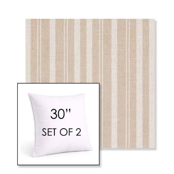 Picture of Tranquil Camel | Set of 2 | Sunbrella 30" Square Outdoor Throw Pillows with Premium Inserts