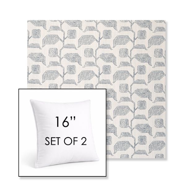 Picture of Lola Slate | Set of 2 | Sunbrella 16" Square Outdoor Throw Pillows with Premium Inserts