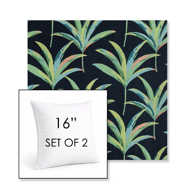 Picture of Martinique Twilight | Set of 2 | Sunbrella 16" Square Outdoor Throw Pillows with Premium Inserts