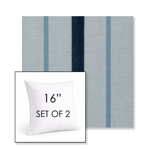 Picture of Revival Denim | Set of 2 | Sunbrella 16" Square Outdoor Throw Pillows with Premium Inserts