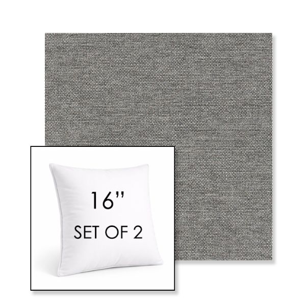 Picture of Ritsy Fog | Set of 2 | Sunbrella 16" Square Outdoor Throw Pillows with Premium Inserts