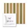 Picture of Varsity Pesto Parmesan | Set of 2 | Sunbrella 16" Square Outdoor Throw Pillows with Premium Inserts