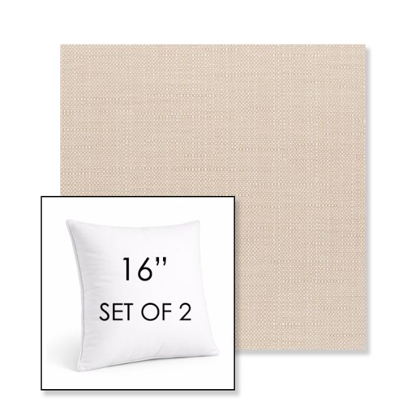 Picture of Willa Linen | Set of 2 | Sunbrella 16" Square Outdoor Throw Pillows with Premium Inserts