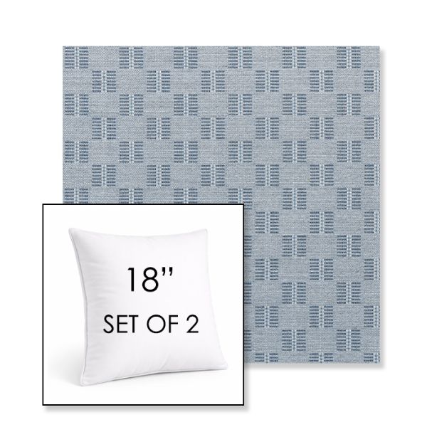 Picture of Mend Slate | Set of 2 | Sunbrella 18" Square Outdoor Throw Pillows with Premium Inserts