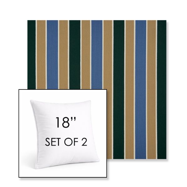 Picture of Varsity Country Club | Set of 2 | Sunbrella 18" Square Outdoor Throw Pillows with Premium Inserts