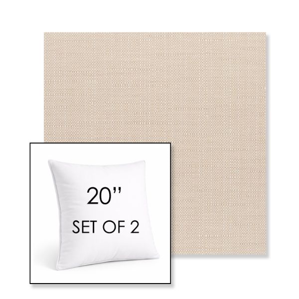 Picture of Willa Linen | Set of 2 | Sunbrella 20" Square Outdoor Throw Pillows with Premium Inserts