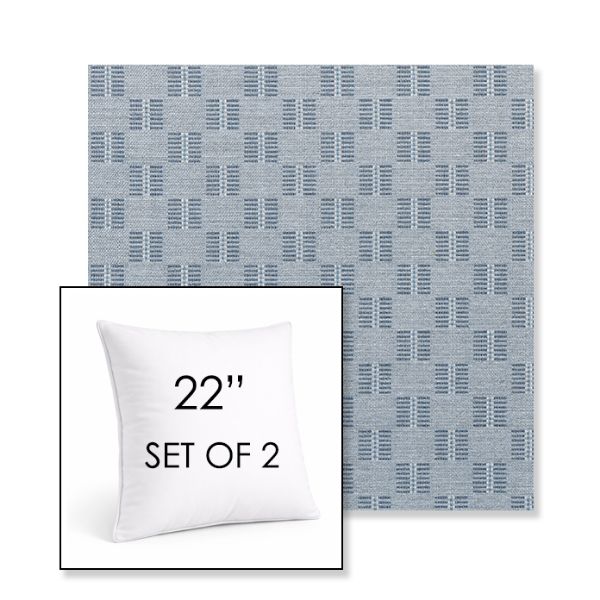Picture of Mend Slate | Set of 2 | Sunbrella 22" Square Outdoor Throw Pillows with Premium Inserts