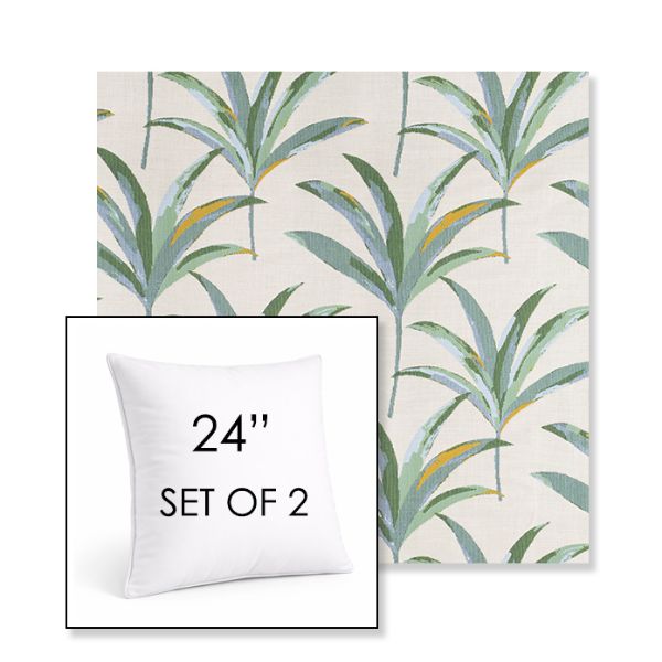 Picture of Martinique Tropic | Set of 2 | Sunbrella 24" Square Outdoor Throw Pillows with Premium Inserts