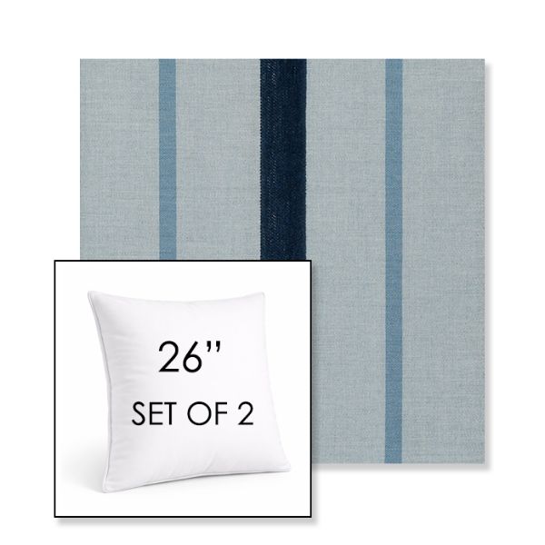 Picture of Revival Denim | Set of 2 | Sunbrella 26" Square Outdoor Throw Pillows with Premium Inserts