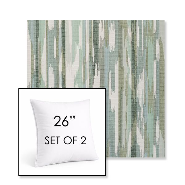 Picture of Transformation Moss | Set of 2 | Sunbrella 26" Square Outdoor Throw Pillows with Premium Inserts