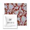 Picture of Floral Song Cinnabar | Set of 2 | Sunbrella 28" Square Outdoor Throw Pillows with Premium Inserts