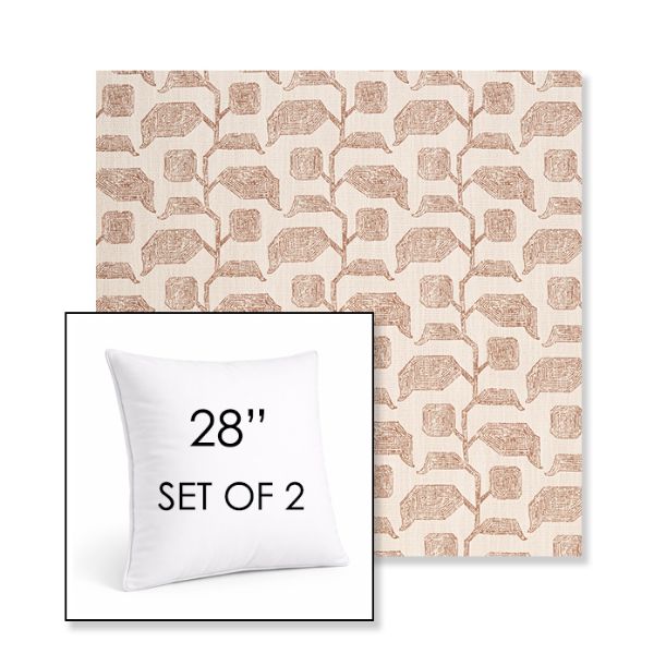 Picture of Lola Clay | Set of 2 | Sunbrella 28" Square Outdoor Throw Pillows with Premium Inserts