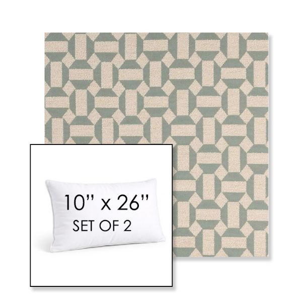 Picture of Assemble Mist | Set of 2 | 10" X 26" Sunbrella Outdoor Throw Pillows with Premium Inserts