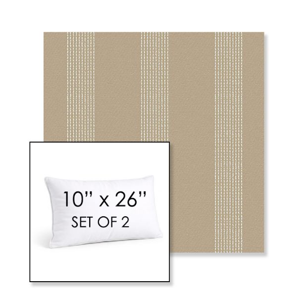 Picture of Caper Camel | Set of 2 | 10" X 26" Sunbrella Outdoor Throw Pillows with Premium Inserts