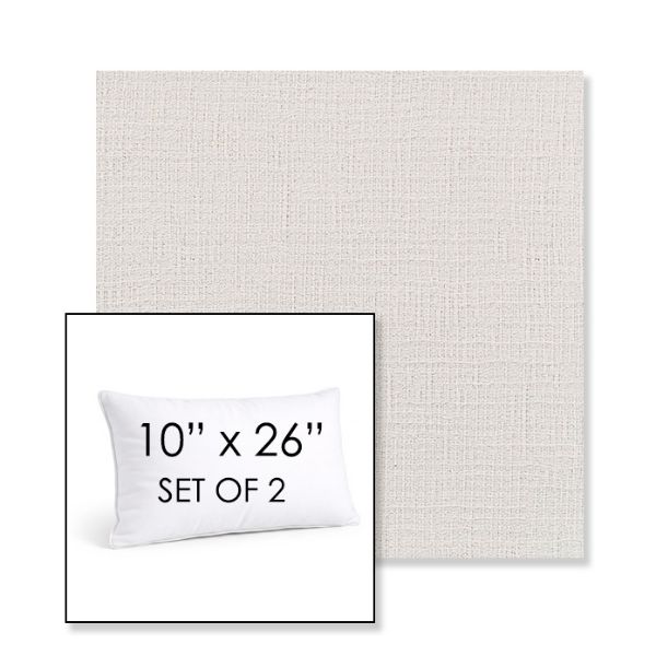 Picture of Cassava White | Set of 2 | 10" X 26" Sunbrella Outdoor Throw Pillows with Premium Inserts