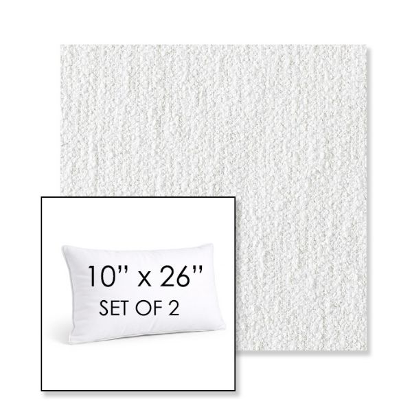 Picture of Improve White | Set of 2 | 10" X 26" Sunbrella Outdoor Throw Pillows with Premium Inserts