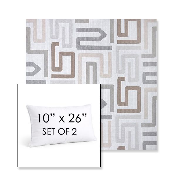 Picture of Labyrinth Cloud | Set of 2 | 10" X 26" Sunbrella Outdoor Throw Pillows with Premium Inserts
