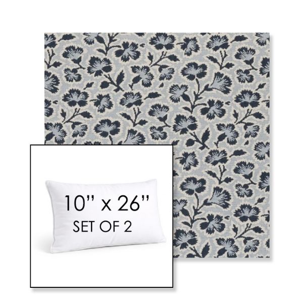 Picture of Mia Sapphire | Set of 2 | 10" X 26" Sunbrella Outdoor Throw Pillows with Premium Inserts