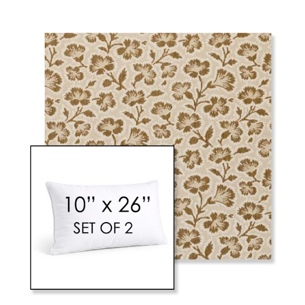 Picture of Mia Toffee | Set of 2 | 10" X 26" Sunbrella Outdoor Throw Pillows with Premium Inserts