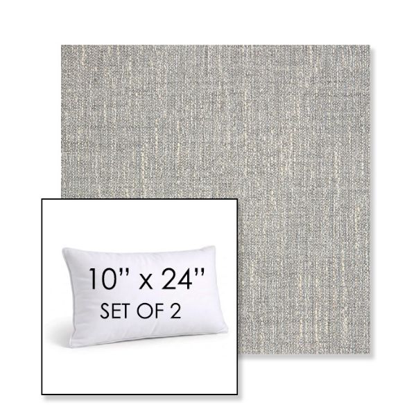 Picture of Adena Pebble | Set of 2 | 10" X 24" Sunbrella Outdoor Throw Pillows with Premium Inserts