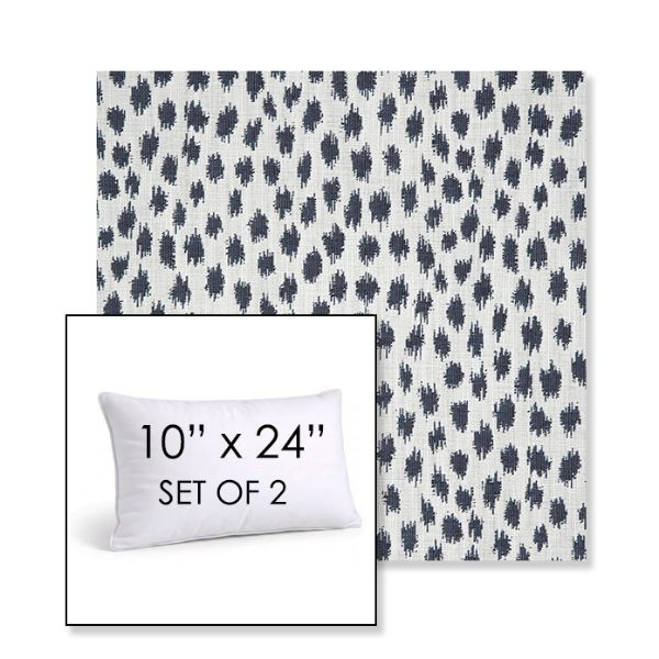 Picture of Agra Indigo | Set of 2 | 10" X 24" Sunbrella Outdoor Throw Pillows with Premium Inserts
