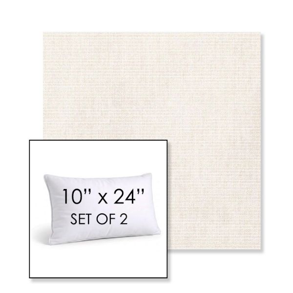 Picture of Ambrose Linen | Set of 2 | 10" X 24" Sunbrella Outdoor Throw Pillows with Premium Inserts