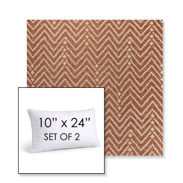 Picture of Argo Clay | Set of 2 | 10" X 24" Sunbrella Outdoor Throw Pillows with Premium Inserts