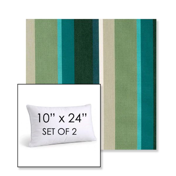 Picture of Beaming Lagoon | Set of 2 | 10" X 24" Sunbrella Outdoor Throw Pillows with Premium Inserts