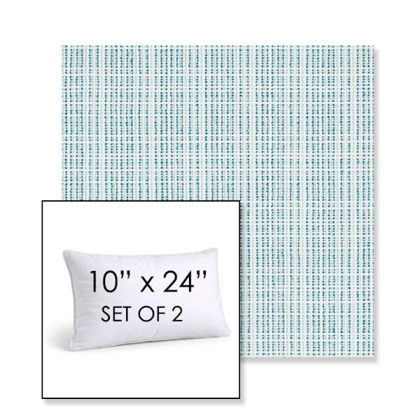 Picture of Benson Lagoon | Set of 2 | 10" X 24" Sunbrella Outdoor Throw Pillows with Premium Inserts