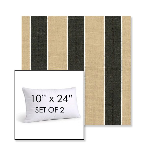 Picture of Berenson Tuxedo | Set of 2 | 10" X 24" Sunbrella Outdoor Throw Pillows with Premium Inserts