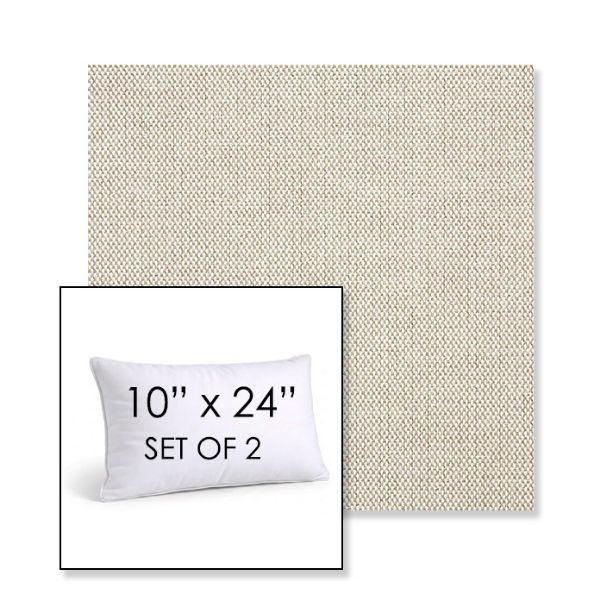 Picture of Blend Linen | Set of 2 | 10" X 24" Sunbrella Outdoor Throw Pillows with Premium Inserts