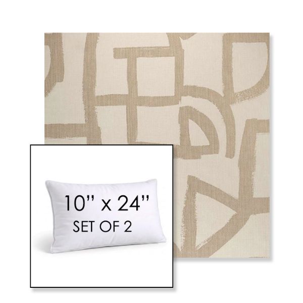 Picture of Brushstroke Stucco | Set of 2 | 10" X 24" Sunbrella Outdoor Throw Pillows with Premium Inserts