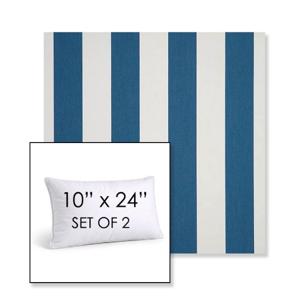 Picture of Cabana Regatta | Set of 2 | 10" X 24" Sunbrella Outdoor Throw Pillows with Premium Inserts