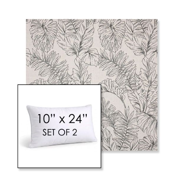 Picture of Calm Graphite | Set of 2 | 10" X 24" Sunbrella Outdoor Throw Pillows with Premium Inserts