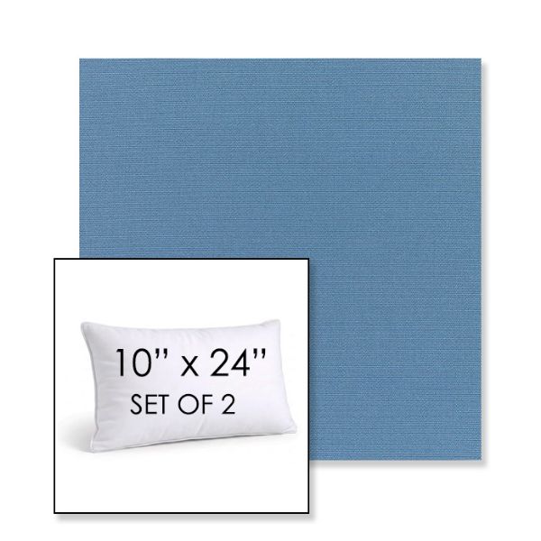 Picture of Canvas Sapphire Blue | Set of 2 | 10" X 24" Sunbrella Outdoor Throw Pillows with Premium Inserts