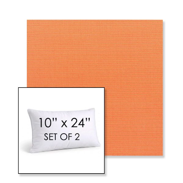 Picture of Canvas Tangerine | Set of 2 | 10" X 24" Sunbrella Outdoor Throw Pillows with Premium Inserts