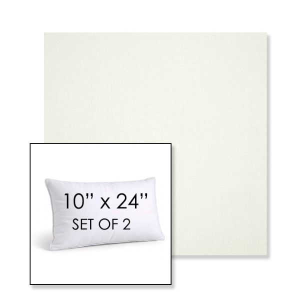 Picture of Canvas White | Set of 2 | 10" X 24" Sunbrella Outdoor Throw Pillows with Premium Inserts