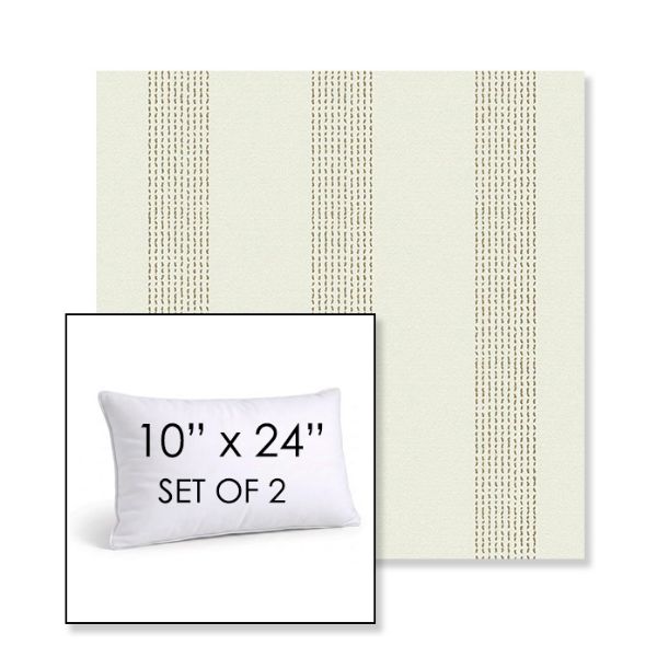 Picture of Caper Linen | Set of 2 | 10" X 24" Sunbrella Outdoor Throw Pillows with Premium Inserts