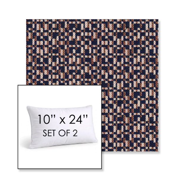 Picture of Carat Azurite | Set of 2 | 10" X 24" Sunbrella Outdoor Throw Pillows with Premium Inserts