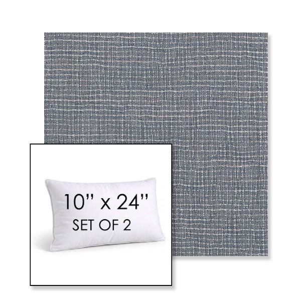 Picture of Cassava Slate | Set of 2 | 10" X 24" Sunbrella Outdoor Throw Pillows with Premium Inserts