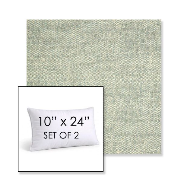 Picture of Chartres Mist | Set of 2 | 10" X 24" Sunbrella Outdoor Throw Pillows with Premium Inserts