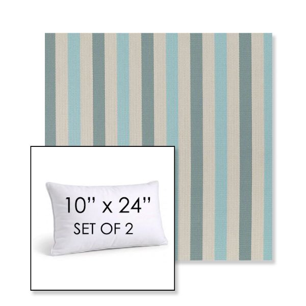 Picture of Costa Clearwater | Set of 2 | 10" X 24" Sunbrella Outdoor Throw Pillows with Premium Inserts