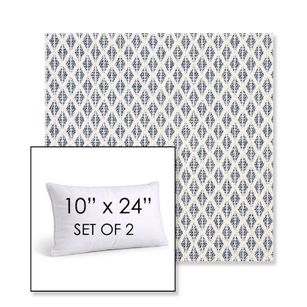 Picture of Detail Denim | Set of 2 | 10" X 24" Sunbrella Outdoor Throw Pillows with Premium Inserts
