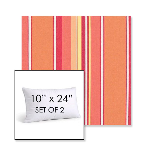 Picture of Dolce Mango | Set of 2 | 10" X 24" Sunbrella Outdoor Throw Pillows with Premium Inserts