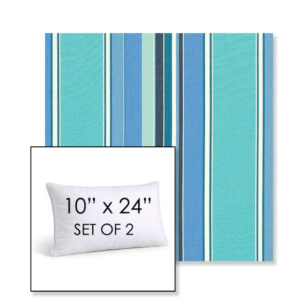 Picture of Dolce Oasis | Set of 2 | 10" X 24" Sunbrella Outdoor Throw Pillows with Premium Inserts